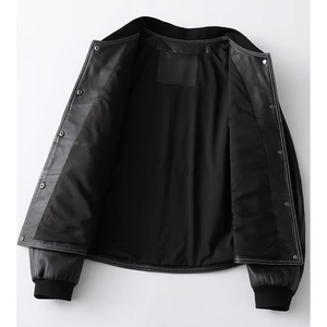 Chaqueta Corta de Cuero Estilo Urbano para Mujer, Nueva, con Mangas de Cuero, Chaqueta Corta de Cuero para Mujer - Product Image 1