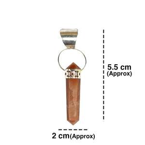 Unisex Fashion Double-Point Red Aventurine <b>Pendant</b> <b>Necklace</b> Natural <b>Crystal</b> Quartz Plated Charms for Reiki Healing Spiritual - Product Image 3