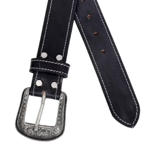 Cinturones occidentales de cuero de calidad exclusiva con cinturón de cuero occidental de diseño personalizado a precio mayorista - Product Image 1