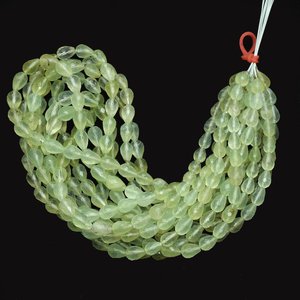 Cuentas de piedras preciosas sueltas Briolette con forma de lágrima facetada de Prehnita natural, cuentas de Prehnita de piedra verde de 8-10mm para fabricación de joyas a granel - Product Image 1