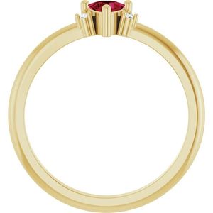 Anillo de Compromiso Stuller Dainty 72435:256P, 14K, Chapado en Platino y Rodio, Diseño de Luna, Incrustaciones de Luna, Acabado Liso - Product Image 1
