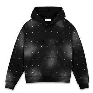 Best Quality Cotton Blend Customize Rhinestone Hoodies For <b>Men</b> <b>Zipper</b> Up <b>Hoodie</b> - Product Image 3