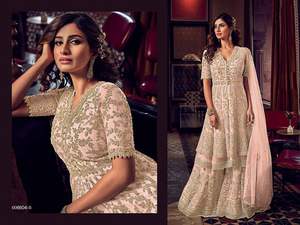 Robe pakistanaise de créateur de qualité supérieure Georgette broderie séquence travail Salwar Kameez costume indien Plazzo Style mariage soie - Product Image 4