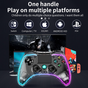 P05 Wireless RGB Gamepad With LED Lights For P4/P5 Six Axis Dual Vibration Gamepad Supports PC PS Android IOS Multi-Platform - Product Image 6