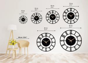 Reloj de pared de metal negro redondo de diseñador con diseño de marco único, acento decorativo perfecto para sala de estar, dormitorio u oficina - Product Image 6