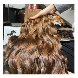 Paquetes de cabello humano de onda natural vietnamita de Venta caliente 100% cabello crudo calidad superior de cabello Khamida