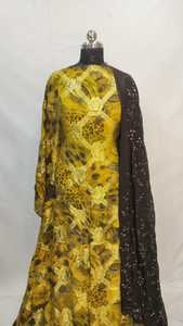 Ensemble Dashiki à manches longues en tissu respirant, brodé et gaufré de fleurs parfumées violettes, original Maqbal Dirac, pour l'été et le printemps - Product Image 6