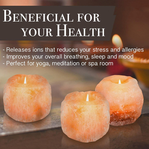 Porte-bougie en pierre de sel de l'Himalaya artisanal, couleur naturelle, matériau organique, toucher réel, vente en gros - Product Image 5