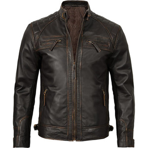 2024 veste de moto en cuir d'hiver pour hommes avec col montant mode tendance en gros High Street Style - Product Image 1
