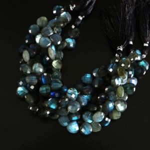 Perles de labradorite bleue chatoyante facettées en forme de cœur, 11-12 mm, labradorite naturelle, vente en gros, perles de pierres précieuses en vrac pour la création de bijoux - Product Image 4