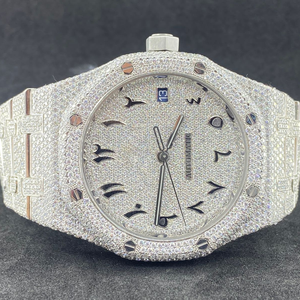 Montre en Moissanite de Haute Qualité pour Hommes, Sertie de Diamants VVS, Meilleur Cadeau de Bijoux à la Mode - Product Image 1