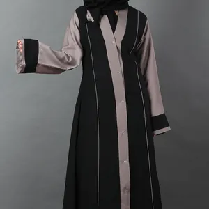 风格穆斯林女性Abaya开衫手工刺绣作品长Abaya新优雅时尚迪拜阿拉伯土耳其中东奢华