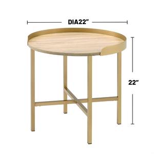 Modern Eco-Friendly <b>Round</b> <b>Gold</b> Coffee <b>Table</b> with Tray Style for Living Room Furniture - Product Image 6