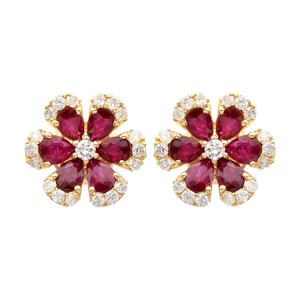 Pendientes de Perlas en Forma de Pera con Rubí, Plata de Ley 925, Chapados en Oro de 14K, Certificados por IGI, Piedra de Nacimiento de Julio, Joyería Fina para Bodas y Fiestas - Product Image 2