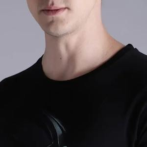 T-shirt uni classique à col rond | Chemise pour homme T-shirt en coton personnalisé Blank Plain Bella Canvas 3001 tee shirt noir - Product Image 3