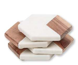 Posavasos de mármol con incrustaciones de latón en rodajas de diseñador hechos a mano, alfombrillas y almohadillas absorbentes para uso en el hogar, la Oficina y el Hotel - Product Image 5