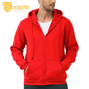 Hip Hop Style lourd 100% coton hommes Vintage à capuche broderie personnalisée de haute qualité avec fermeture éclair conception - Product Image 1