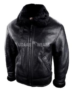 Vestes en cuir d'aviation pour hommes RAF B3 en véritable peau de mouton, doublure chaude en fourrure, veste en cuir d'aviateur, OEM - Product Image 3