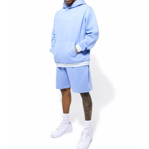 Ensemble deux pièces de haute qualité pour hommes, short décontracté, jogger, survêtement, logo personnalisé, respirant, séchage rapide, survêtement grande taille - Product Image 3