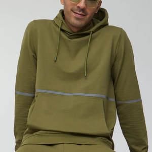 2023 nouvelle usine d'hiver en gros couleur unie coton polaire matériel poche avant pull à capuche - Product Image 2