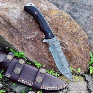 Manche en corne de buffle fait à la main en acier de damas, couteau de chasse Buchcraft, taille confortable, couteau le plus vendu S25 - Product Image 1