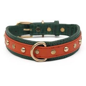 Elegante Collar de Cuero Premium para Perro con Acabado de Tachuelas, Diseño Simple y Lujoso, para Perros Pequeños y Grandes, Duradero, Transpirable y Ecológico - Product Image 1