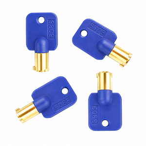 Serrures à clé anti-effraction pour jeux d'arcade # 6086 Ensemble de 4 accessoires neufs en alliage métallique bleu pour machine de divertissement, emballage compact - Product Image 2