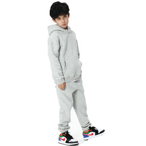 ชุดวอร์มสำหรับเด็กเด็กผู้ชายชุดวอร์มแบบสวมหัวมีฮู้ดสีล้วนสำหรับเด็ก - Product Image 3