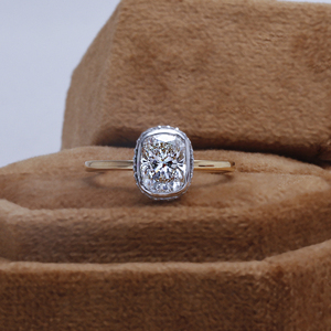 Lab Grown <b>Cushion</b> Cut Diamond Engagement Ring Platinum Trendy Luxury Fine Ring with IGI Certificate Women's Gift - Product Image 1