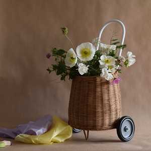 Recién llegados, bolso trolly de tendencia caliente, juego de equipaje, mochilas escolares en movimiento de ratán tejidas a mano, cestas con ruedas para niños - Product Image 2