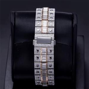 Reloj Cuadrado de Lujo con Diamantes Moissanite VVS, Corte Baguette, Totalmente Cubierto de Piedras, Certificado, Estilo Hip Hop, Cristal, Mecánico para Hombre - Product Image 4