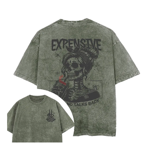 Logo personnalisé T-shirts surdimensionnés 100% coton hommes lourd Vintage lavé Streetwear fabricant de t-shirts vierges - Product Image 2