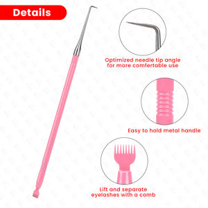 Herramienta de Lifting de Pestañas de Acero Inoxidable Rosa con Ranuras, Diseño Personalizado y Herramienta de Lifting de Pestañas Puntual, Herramientas de Belleza para Pestañas - Product Image 4