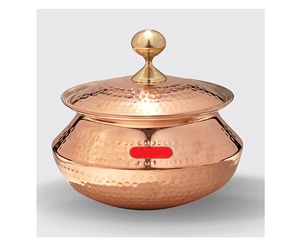 Cổ điển đồng và thép không gỉ Handi Bát kim loại sang trọng Handi Made in Ấn Độ cho nấu ăn và phục vụ <span class=keywords><strong>Cookware</strong></span> Set - Product Image 4