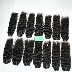 Venta al por mayor 100% crudo virgen indio templo cutícula alineada tejido rizado proveedor paquetes extensiones de cabello humano - Product Image 2