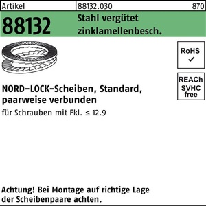 Arandela con Recubrimiento de Láminas de Zinc R 88132 Encolada NL 33 Sta 25 Unidades de NORD-LOCK - Product Image 1