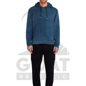 เสื้อฮู้ดดี้สตรีทแวร์ผ้าฟลีซผสมผ้าฝ้ายคุณภาพสูง ล้างด้วยกรด สำหรับผู้ชาย ระบายอากาศได้ดี ทรงปกติ - Product Image 3