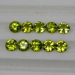 Pierre précieuse verte péridot de qualité supérieure, 100 % naturelle, ronde, facettée, calibrée, pour la fabrication de bijoux, en vrac, effet œil de chat - Product Image 1