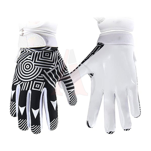 Guantes de receptor de fútbol americano de látex impresos con logotipo personalizado resistente al agua pantalla táctil calidad superior alto estilo moderno razonable - Product Image 6