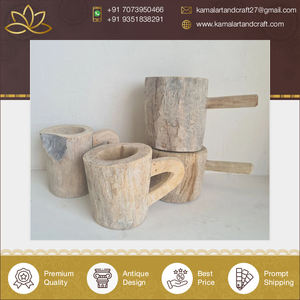 Pichet à une poignée Vintage en bois de style antique de haute qualité, décoration artistique, cadeaux de Noël - Product Image 2