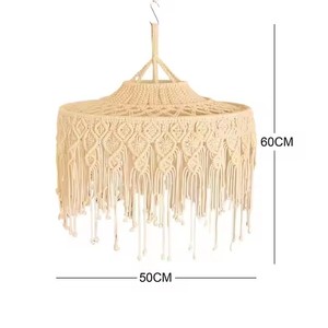 Grand abat-jour en macramé fait à la main moderne pour la chambre à coucher, le salon et la décoration de la maison-Diwali Canada - Product Image 2
