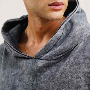 Ensemble de survêtement d'hiver pour homme avec logo personnalisé XXL, tissu en molleton délavé, respirant, coupe-vent, sweat-shirt et pantalon de survêtement, streetwear décontracté - Product Image 3