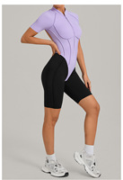 Combinaison de sport d'automne à col montant, tenue de yoga moulante dos nu pour femme, combinaison de course et d'entraînement, vêtements de sport actifs
