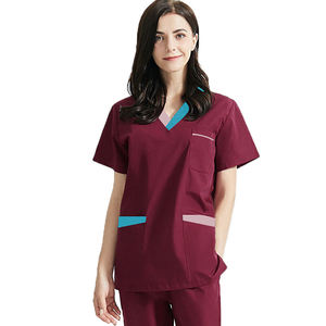 Ensemble d'uniformes médicaux unisexes pour infirmières, haut et pantalon, uniforme chirurgical en polyester/rayonne tissé pour hommes et femmes, usage hospitalier - Product Image 4