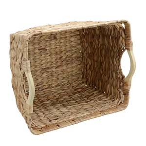 Panier de rangement en osier tissé à la main avec poignées en bois, panier de rangement artisanal, vente en gros, écologique, fabriqué au Vietnam - Product Image 4