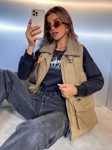 Haute qualité femmes gilet bouffant Logo personnalisé respirant tissé léger imperméable hiver chaud pour les femmes - Product Image 5