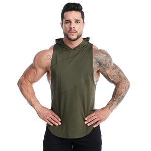 เสื้อกล้ามแขนกุดมีฮู้ดพิมพ์ลายสำหรับผู้ชายเสื้อกล้ามฟิตเนสยิมเสื้อกล้ามสำหรับเพาะกายกล้ามเนื้อ - Product Image 3