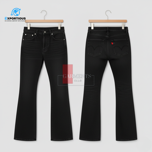 Men Flared Jeans Black Denim Pants Vintage Flare Jeans Retro Style <b>Bell</b> Bottom Jeans Men Slim Fit Flared Denim Pants Custom Logo - Product Image 6