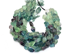 Cuentas de pepitas de fluorita AAA facetadas de 16mm-20mm, cuentas de piedras preciosas semipreciosas de fluorita Natural, cuentas raras caídas para la fabricación de joyas - Product Image 4