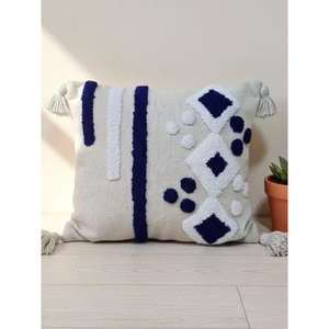 Funda de Almohada Marroquí Hecha a Mano, Funda de Cojín Tradicional Bereber, Cojín Decorativo Boho para Sofá, Almohada Decorativa de Algodón para el Hogar - Product Image 1